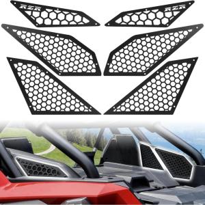 imageSAUTVS Aluminum Air Intake Cover Grill for Polaris RZR PRO XP XP4RZR Turbo R R4PRO S S4 20202025 Black Metal Mesh Engine Side Vent Inlet Protection Cover Bezel Enhanced Airflow ampamp Durability6PCS
