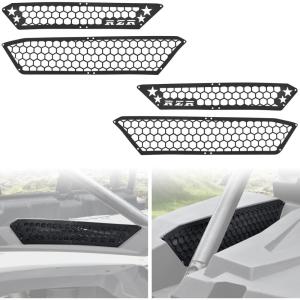 imageSAUTVS Aluminum Air Intake Cover Grill for Polaris RZR XP 1000XP 4 1000 2024 2025 Black Metal Mesh Engine Side Vent Inlet Protection Cover Bezel Enhanced Airflow ampamp Durability8PCS