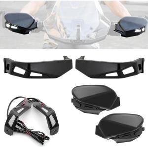imageSAUTVS Black Aluminum Handguards ampamp Black Handguards Protector Wind Deflector ampamp Handguards LED Lighting Kit for CanAm Ryker All Models Accessories