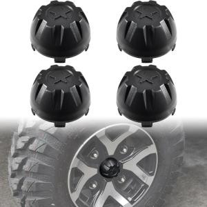 imageSAUTVS Black Dust Wheel Hub Caps for Kawasaki Mule PROMX EPS LE SE 20192025 Accessories Durable PP Material Center Hub Cap Covers 4PCS Replace 11065Y042