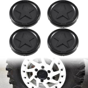 imageSAUTVS Black Tire Wheel Hub Caps for CanAm Maverick R MAX X RS 2024 Models Accessories Durable PP Material Wheel Rim Center Cap Covers 4PCS
