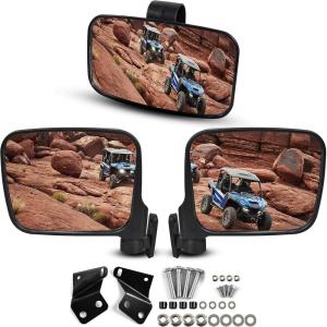imageSAUTVS Center Rear View Mirror and Side Mirrors Kit for Yamaha RMAX 1000 Convex Center Mirror and Adjustable Folding Side Mirrors for Yamaha Wolverine RMAX2 RMAX4 1000 20212025 Accessories