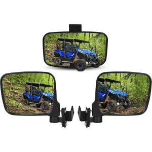 imageSAUTVS Center Rear View Mirror and Side Mirrors Kit for Yamaha Wolverine X2X4 Convex Center Mirror and Adjustable Folding Side Mirrors for Yamaha Wolverine X2 X4 850 20182020 Accessories