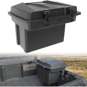 imageSAUTVS Double Layer Cargo Storage Box for CanAm DefenderCommander Removable Rear Cargo Box Bed Trunk Storage Bin for Can Am Defender HD5 HD7 HD8 HD9 HD10 MaxCommander Accessories