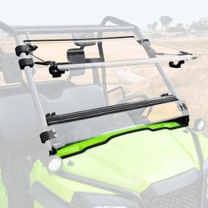 imageSAUTVS Flip Up Windshield Compatible with Honda Pioneer 520 20212025  Pioneer 500 20152023 Clear 15quot Hard Coated Poly Front Flip Windscreen Accessories Can be Closed Vented or Fully Open