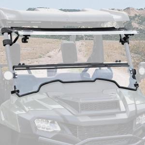 imageSAUTVS Flip Up Windshield Compatible with Honda Pioneer 7002 7004 20142025 Clear 15quot Hard Coated Poly Front Flip Windscreen Accessories Can be Closed Vented or Fully Open
