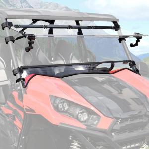 imageSAUTVS Flip Up Windshield Compatible with Kawasaki Teryx 800  Teryx4 800 20162025 Clear 15quot Hard Coated Poly Front Flip Windscreen Accessories Can be Closed Vented or Fully Open
