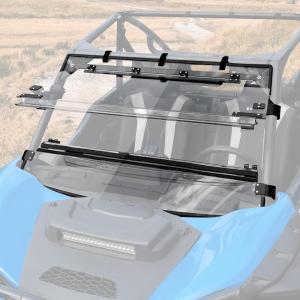 imageSAUTVS Flip Up Windshield Compatible with Kawasaki Teryx KRX KRX4 1000 20202025 Clear 15quot Hard Coated Poly Front Flip Windscreen Accessories Can be Closed Vented or Fully Open
