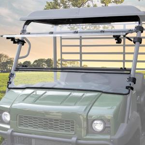 imageSAUTVS Flip Up Windshield for Kawasaki Mule 4000 4010 20092026 Clear 15quot Hard Coated Poly Front Flip Windscreen Accessories Can be Closed Vented or Fully Open
