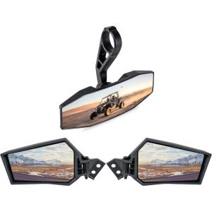 imageSAUTVS Folding Clear Rear View Side Mirrors ampamp Rear View Center Mirror Kit for Polaris RZR XP 1000 XP4 Turbo 20192022 Accessories