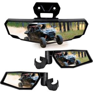 imageSAUTVS Folding Side Mirrors Center Rearview Mirror Kit for Polaris RZR XP 1000 UltimateSportPremium 2024 2025 Accessories