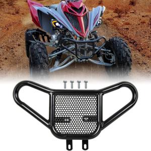 imageSAUTVS Front Bumper Assembly Kit for Yamaha Raptor YFM 700 20062022 Black Aluminum Front Bumper Compatible with Yamaha Raptor YFM 700  700R 20062023 Accessories