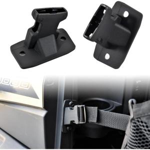 imageSAUTVS Front Door Net Female Buckle for Polaris Ranger XP 1000 900 Crew Plastic Black Front Door Side Safety Net Fastener Base Support for Polaris Ranger Crew XP 1000 900 20162020 Accessories 2PCS