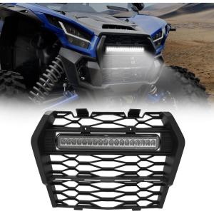 imageSAUTVS Front Mesh Grille with LED Light for Kawasaki Teryx KRX 1000 2025 Front Bumper Mesh Grill with Adjustable LED Light Bar for Kawasaki Teryx KRX KRX4 1000 20202025 Accessories 1PC