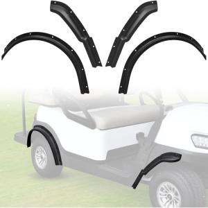 imageSAUTVS Front and Rear Fender Flares Compatible with Club Car Tempo 20172025 Golf Cart Accessories Combined Mud Flaps Mud Guards for Club Car Tempo Standard and Unmodified Golf Carts Body Only