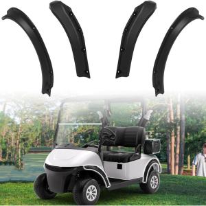 imageSAUTVS Front and Rear Fender Flares Compatible with EZGO RXV Valor 2025 Golf Cart Accessories Combined Mud Flaps Mud Guards for EZGO RXV Valor Standard and Unmodified Golf Carts Body Only