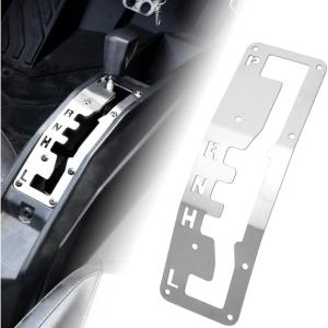 imageSAUTVS Gloss Stainless Steel Shifter Gate Plate Panel for CanAm Maverick Trail SportCommander 20182025 Accessories Quick Shift Gate