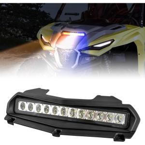imageSAUTVS Hood Scoop Light for Yamaha RMAX 1000 LED Hood Spot Light with Strobe Blue Amber Lamps Compatible with Yamaha Wolverine RMAX2 RMAX4 1000 20212025 Accessories 1PC