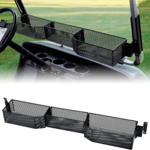 imageSAUTVS Inner Front Storage Basket Compatible with Yamaha G14G22 Golf Cart Combined Front Inner Dash Tray Storage Organizer for Yamaha Golf Cart G14G22 No Drilling Larger CompartmentCompartment