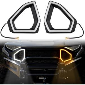 imageSAUTVS LED Front Accent Lights for Polaris Ranger 1500 XD 2024 2025 LED Front Fascia Signature Light with DRL Turn Signal Grill Auxiliary Lamp Accessories