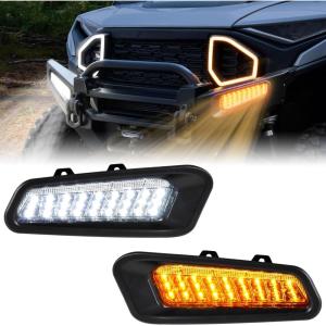 imageSAUTVS LED Front Bumper Lights for Polaris Ranger XD 1500 Front Auxiliary Light Front Accent Light DRL Sequential Turn Signal for Polaris Ranger 1500 XD 2024 2025 Accessories Replace 2889767