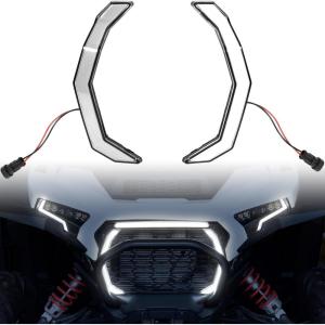 imageSAUTVS LED Grille Accent Fang Lights for Polaris RZR XP 1000XP 4 1000 2024 2025 Waterproof White DRL Signature Lights Grill Lamps AccessoriesOne Pair