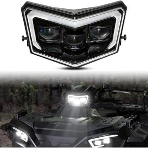 imageSAUTVS LED Head Light Assembly for Polaris Sportsman 20172025 LED Headlight Pod Light Front Lamp with High Beam DRL Halo Rings for Polaris Sportsman XP 1000 850 570 450 20172025 Accessories 1PCS