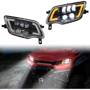 imageSAUTVS LED Headlights Assembly for Honda PioneerTalon 1425 Head Lights Front Lamps with High Low Beam DRL Turn Signal for Honda Pioneer Talon Foreman Rubicon Rancher 20142025 Accessories 2PCS