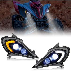 imageSAUTVS LED Headlights High Low Beam Head Lights Front Lamps DRL Turn Signal Light for Yamaha YFZ 450 YFZ450R YFZ450X Wolverine 450 350 Raptor 250 350 Raptor 700 20062024 Accessories 2PCS