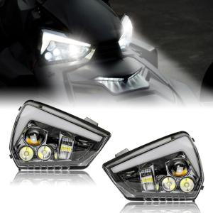 imageSAUTVS LED Headlights for Can Am Ryker LED Head Lights Front Lamps with HighLow Beams DRL Turn Signal Light for CanAm Ryker 600 900 Sport ampamp Ryker Rally Edition All Models Accessories