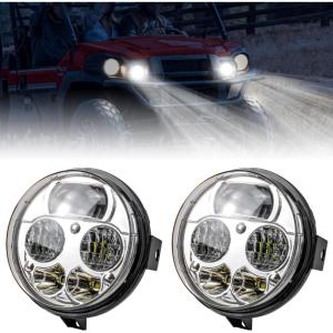 imageSAUTVS LED Headlights for Kawasaki Mule Pro High Low Beam Head Lights Front Lamps for Kawasaki Mule ProFXT DXT DX FX 20152023 Accessories 2PCS