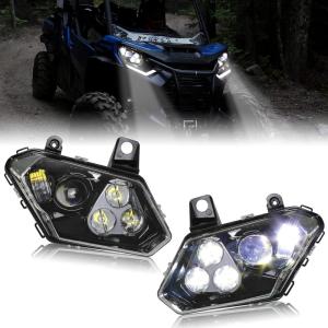 imageSAUTVS LED Headlights for Maverick Trail Sport Commander LED Head lamp halo light Clear Lens for CanAm Trail Sport Max 800 1000 20182025  Commander ampamp Max 1000R 20212025 Accessories 2PCS