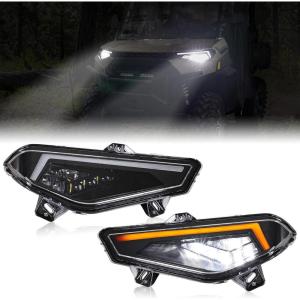 imageSAUTVS LED Headlights for Polaris Ranger XP 1000Crew 20182025 Accessories LED Head Lights Assembly Front Lamps with HighLow Beams DRL Turn Signal Light1Pair Replace 2889072