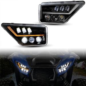 imageSAUTVS LED Headlights for Teryx KRX 1000 2025 Smoked Black LED Head Lights Head Lamps Set for Kawasaki Teryx KRX KRF 1000 20202025 Accessories 2PCS Replace 230040393