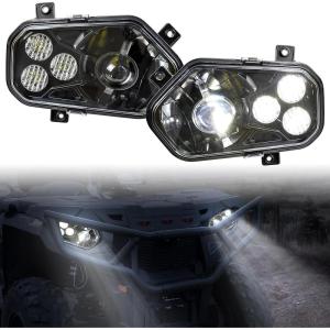 imageSAUTVS LED Headlights with Angel Eye for Sportsman LED Head Lights Front Lamps with High Low Beam Lights for Polaris Sportsman 400 500 550 570 800 850 20092017 Accessories