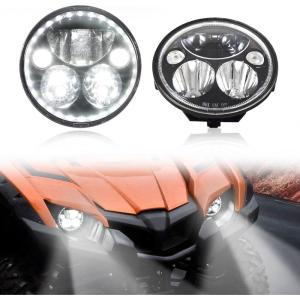 imageSAUTVS LED Headlights with Halo Ring DRL for Yamaha Viking High Low Beam Front Head Lamp Assembly for Yamaha VikingVI 20182025 Accessories2PCS