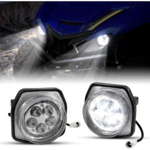 imageSAUTVS LED Headlights with Halo Ring for 20182025 Yamaha Wolverine X2 X4 85020162025 YXZ1000R YXZ 1000R Accessories High Low Beam DRL Lights Front Lamps 2PCS