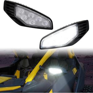 imageSAUTVS LED Side Mirror Lights for Maverick R LED Side Mirror Accent Auxiliary Lights Kit for Can Am Maverick R MAX X RS 2024 Models Accessories 2PCS Replace 715007185