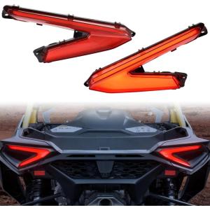 imageSAUTVS LED Tail Lights Assembly for CanAm Maverick R LED Red Taillights Rear Brake Stop Lights Tail Lamps for Can Am Maverick R MAX X RS 2024 Accessories Replace 710007646 710007647