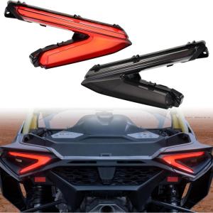 imageSAUTVS LED Tail Lights Assembly for CanAm Maverick R LED Smoked Black Taillights Rear Brake Stop Lights Tail Lamps for Can Am Maverick R MAX X RS 2024 Accessories Replace 710007646 710007647