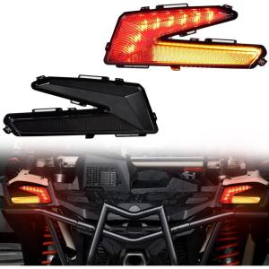 imageSAUTVS LED Tail Lights Rear Lamps Assembly with Yellow Turn Signal Light for CanAm Maverick X3 XDS XRS Max Turbo R 20172025 Accessories 2PCS 710004744LED Tail Lights with Turn Signal Lights