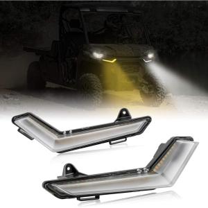 imageSAUTVS LED Turn Signal Fang Lights DRL Daytime Running Lights with White Yellow Light for Can Am Defender ampamp Defender Max 2020  Commander ampamp Commander Max 2021 Accessories2PCS