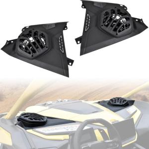 imageSAUTVS One Pair Front Dash Speaker Panels Waterproof Dustproof Front Dashboard Speaker Enclosures for Can Am Maverick R MAX X RS 2024 Models Accessories