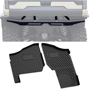 imageSAUTVS Rear Bumper ampamp Front Floor Mats Kit for Polaris Ranger XP 1000 Crew 1000 Diesel