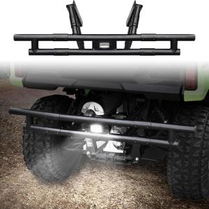 imageSAUTVS Rear Bumper with LED Light for Honda Pioneer 520 20212025 Black Steel DoubleTube Rear Brush Guard Protector with LED Accent Light for Honda Pioneer 520 Accessories