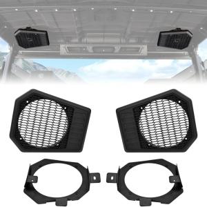 imageSAUTVS Rear Roof Speakers Pods Enclosures Holders with Left ampamp Right Brackets for Polaris Ranger XP 1000 Crew XP 1000 20192020 Accessories Support 65quot Speakers Replace 5454646 5265150 5265149