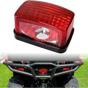 imageSAUTVS Red Tail Light Lens Taillight Cover Brake Lights Lens Tail Lamp Housing for Yamaha Wolverine Kodiak Grizzly Big Bear Bruin Viking Accessories Replace 5KM8471001005KM8472C1000