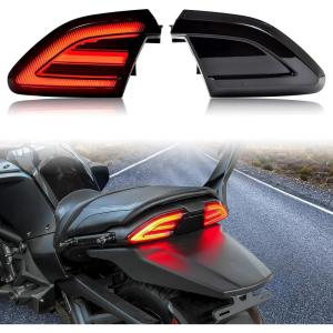imageSAUTVS Smoked Black LED Tail Lights for Can Am Spyder Rear Turn Signal Lights Brake Tail Lamps for CanAm Spyder F3 All Models Accessories 2PCS