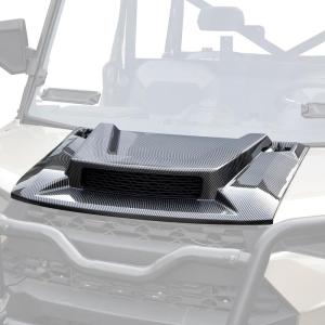 imageSAUTVS Sport Hood Scoop Kit for Polaris Ranger XP 1000 Crew XP 1000 1824 Carbon Fiber Pattern Turbo Hood Scoop with Mesh Grill for Polaris Ranger XP 1000 Ranger 1000 XP Crew 20182024 Accessories