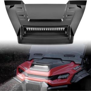 imageSAUTVS Sport Hood Scoop with LED Spotlight for Honda Pioneer 1000 3p 5p 6p 20162025 Front Hood Cover with LED Auxiliary Light Kit Accessories Easy Installation